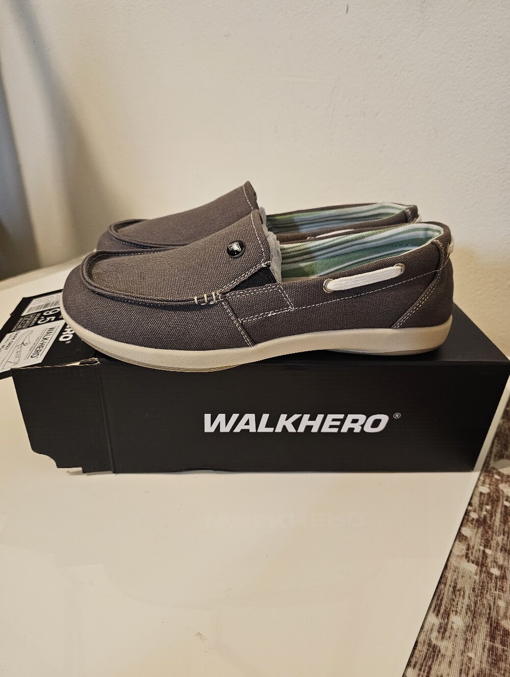 WALK HERO Woman's Casual Slip-On Loafers in Graysize 9.5 NEW